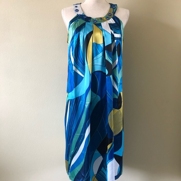 Stunning Blue & Chartreuse Sun Dress 🐠 - Picture 8 of 8